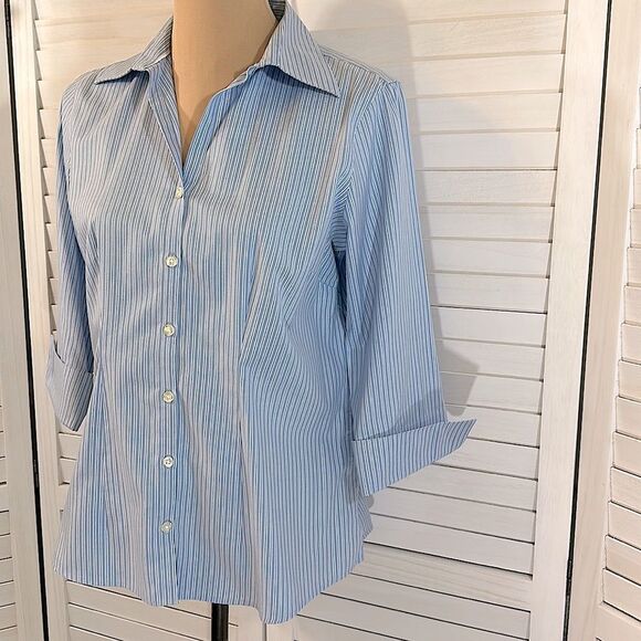 Land's End No Iron Oxford Shirt Size 8 Pin Point NWOT - Picture 4 of 12